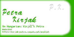 petra kirjak business card